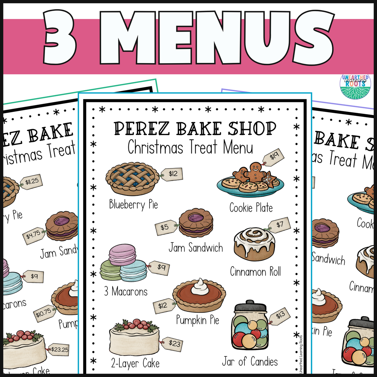 Christmas Menu Math | Holiday Bake Shop | Winter Money Skills