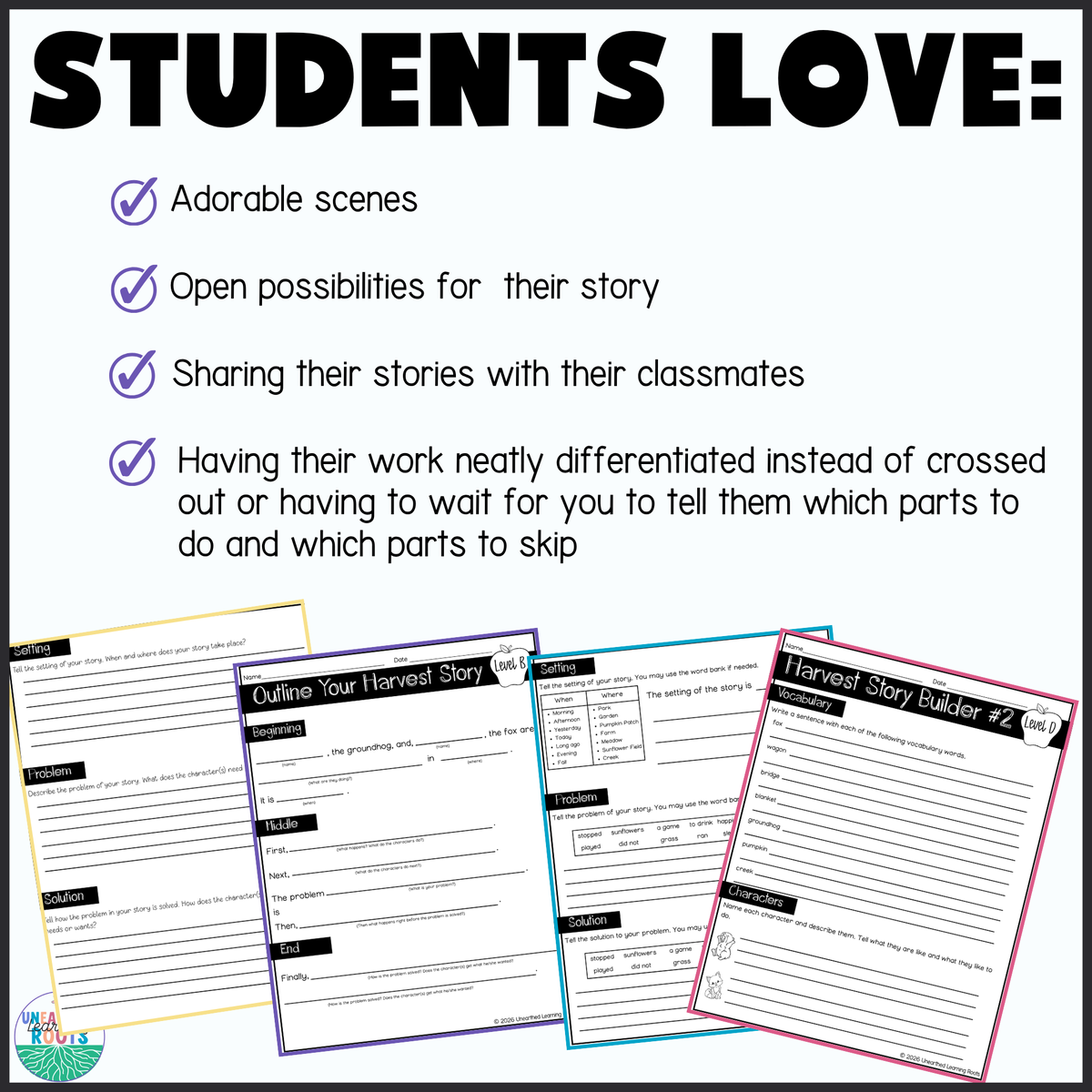 Fall Visual Writing Prompts for ELLs | Harvest Story Builder #2
