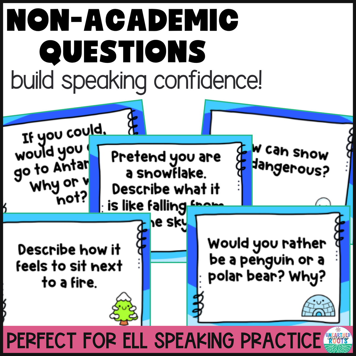 Winter Conversation Starters | ELL Speaking Practice Task Cards