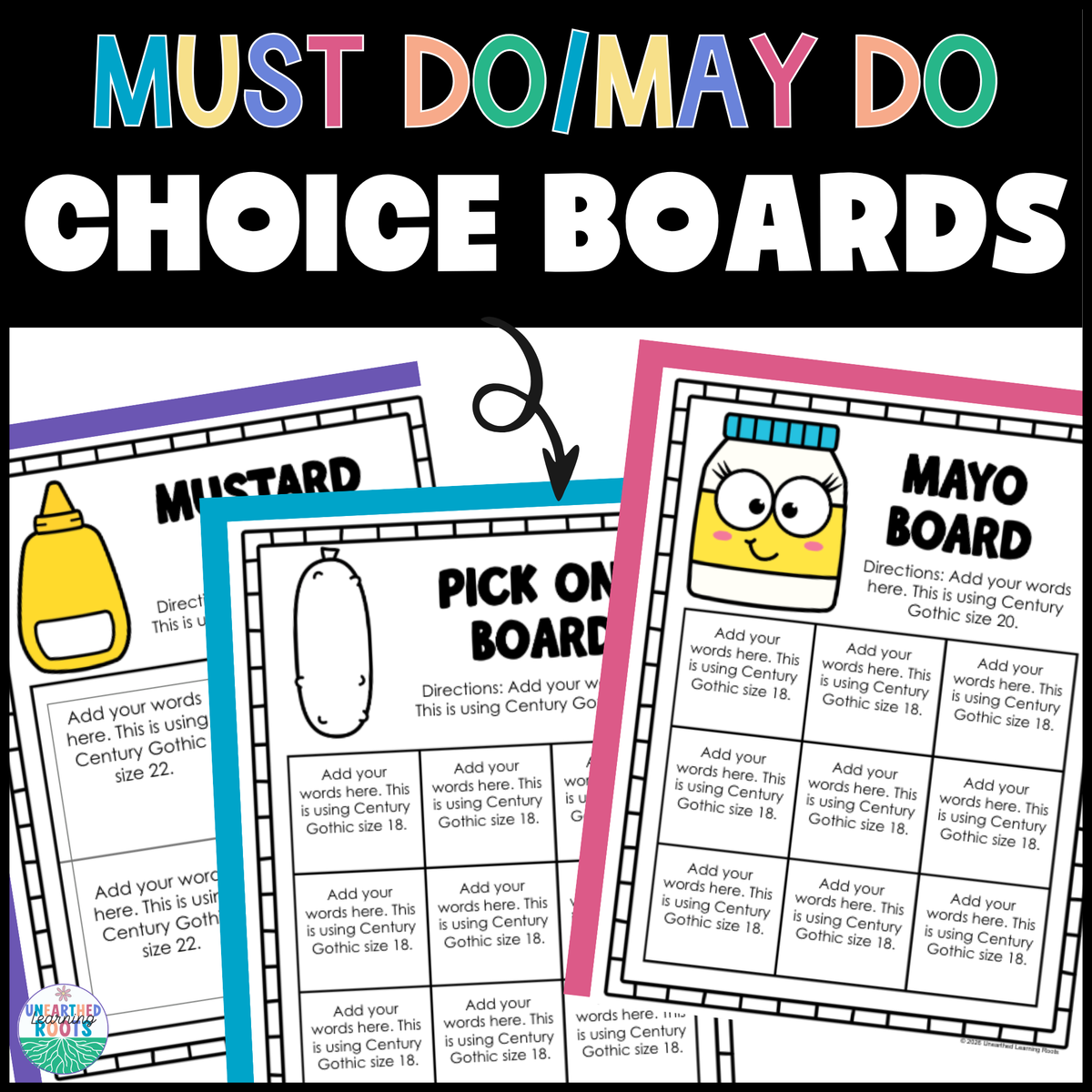 Editable Choice Board Templates | Early Finishers Must Do May Do Activities