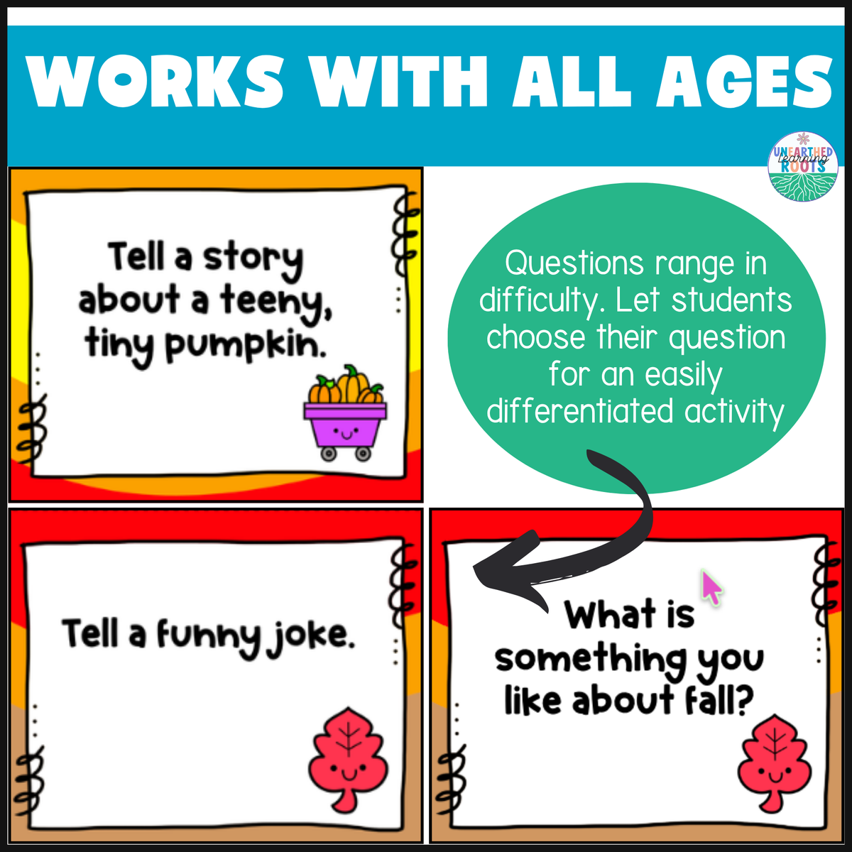 Fall Conversation Cards | Expressive Language Practice Task Cards