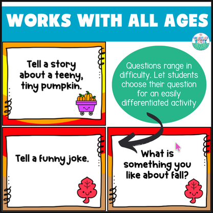 Fall Conversation Cards | Expressive Language Practice Task Cards