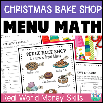 Christmas Menu Math | Holiday Bake Shop | Winter Money Skills