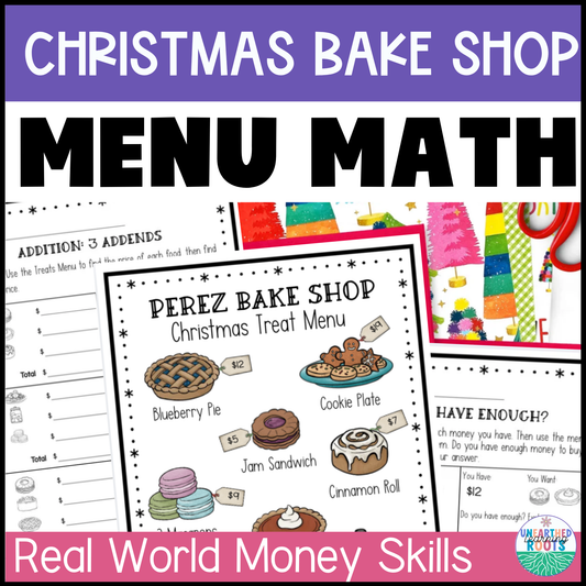 Christmas Menu Math | Holiday Bake Shop | Winter Money Skills