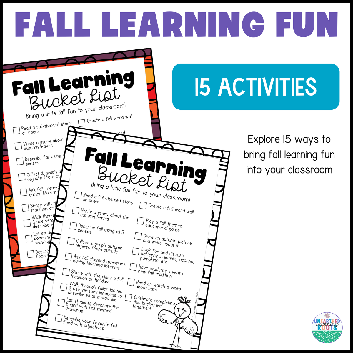 Fall Learning Bucket List for Elementary Educators