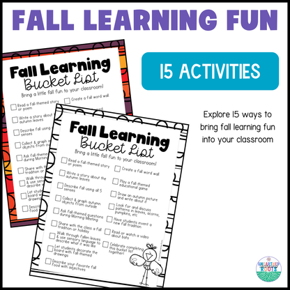 Fall Learning Bucket List for Elementary Educators