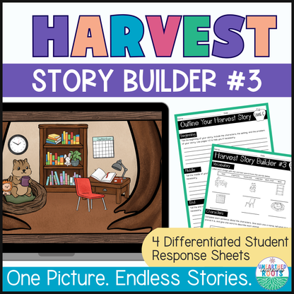 Fall Harvest Visual Writing Prompt for ELLs | Harvest Story Builder #3