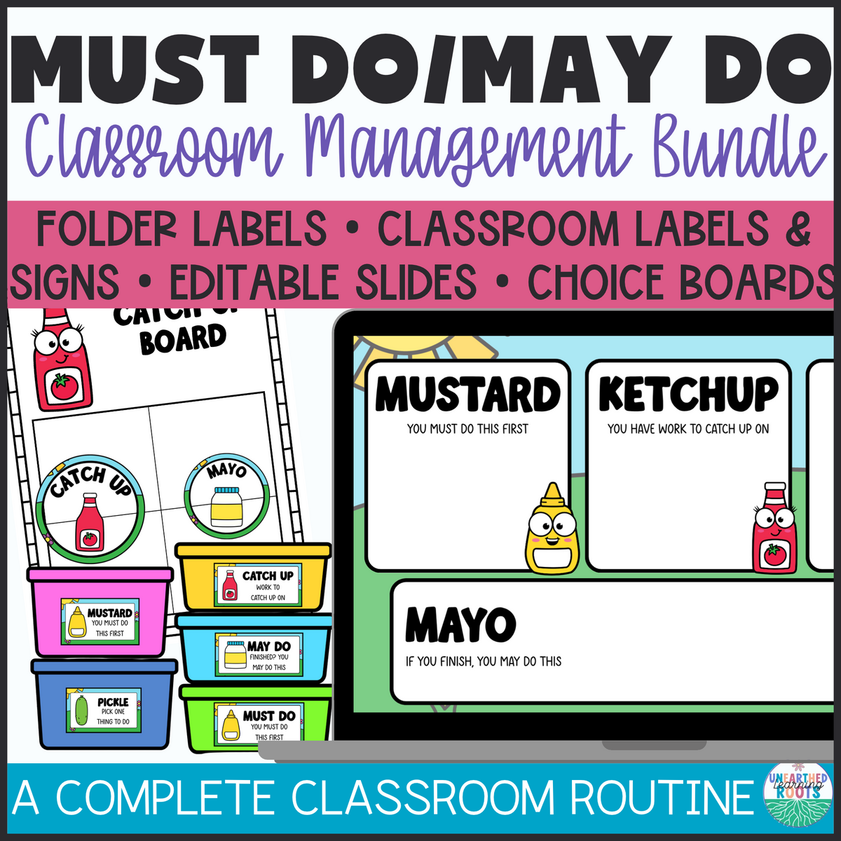 Must Do May Do Classroom Management Bundle | Labels, Slides, & Choice Boards