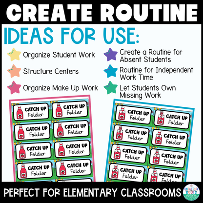 Must Do May Do Labels & Catch Up Folder Classroom Management System