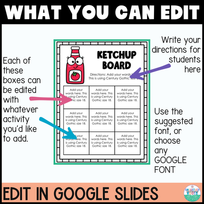 Editable Choice Board Templates | Early Finishers Must Do May Do Activities