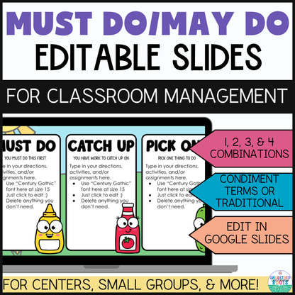 Must Do May Do Slides | Editable Daily Slides for Classroom Routines
