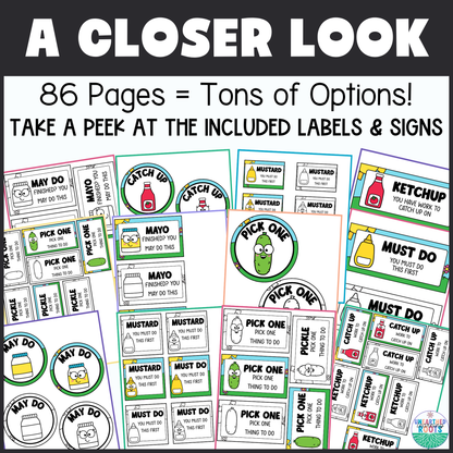 Must Do May Do Labels for Classroom Bins & Drawers + Whiteboard Signs