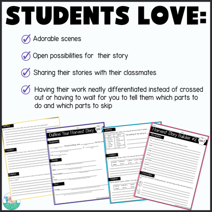 Fall Visual Writing Prompts for ELLs | Harvest Story Builder #2