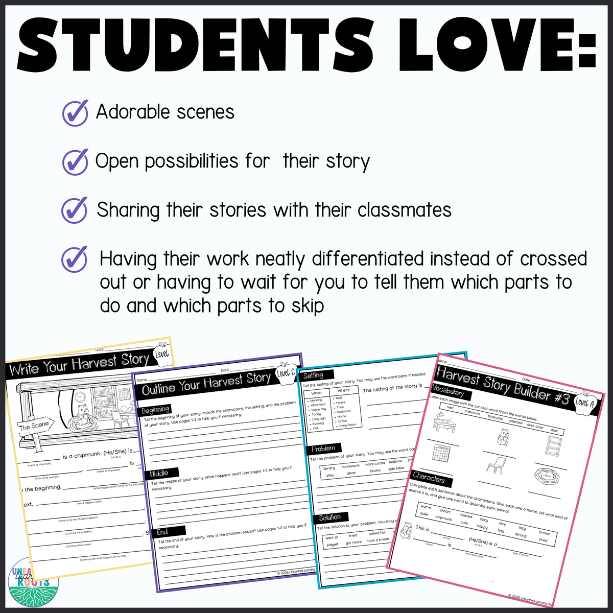 Fall Harvest Visual Writing Prompt for ELLs | Harvest Story Builder #3