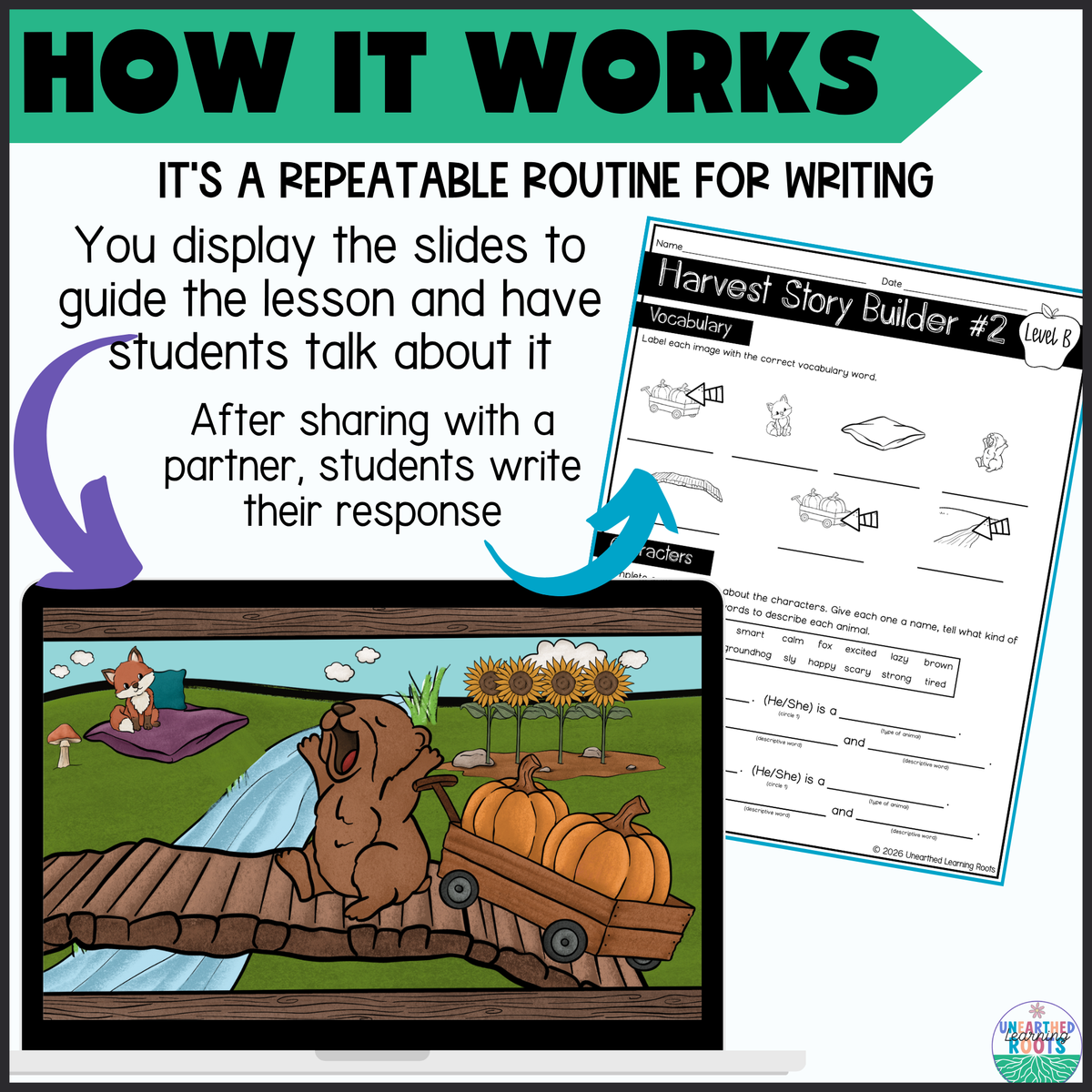 Fall Visual Writing Prompts for ELLs | Harvest Story Builder #2