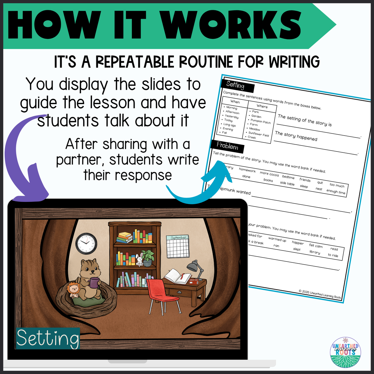 Fall Harvest Visual Writing Prompt for ELLs | Harvest Story Builder #3