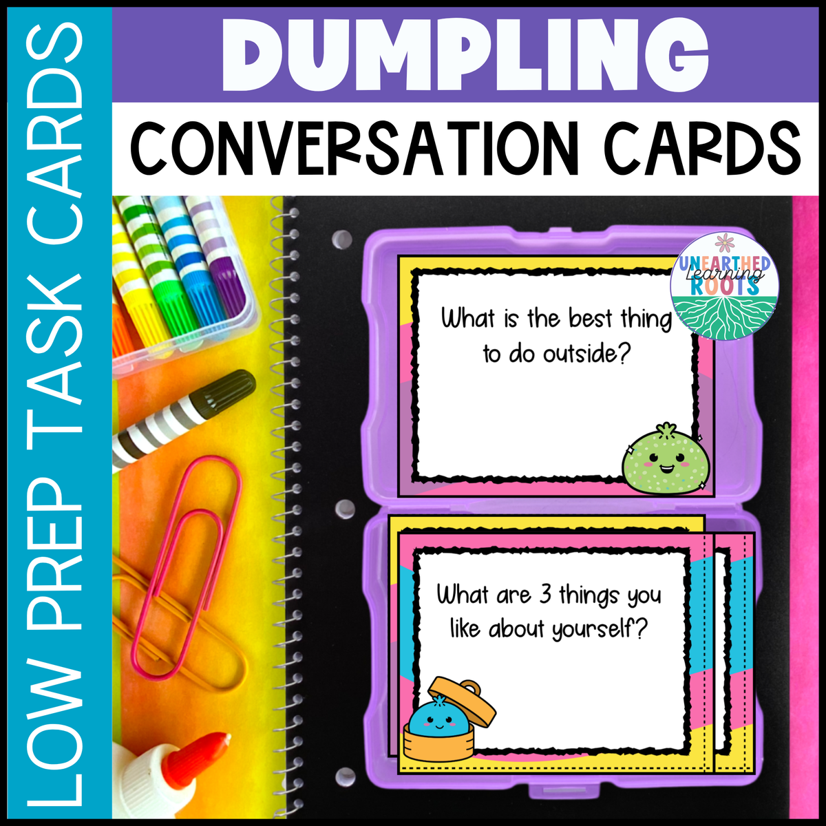 Squishy Dumpling Conversation Task Cards for SEL & Classroom Community Building