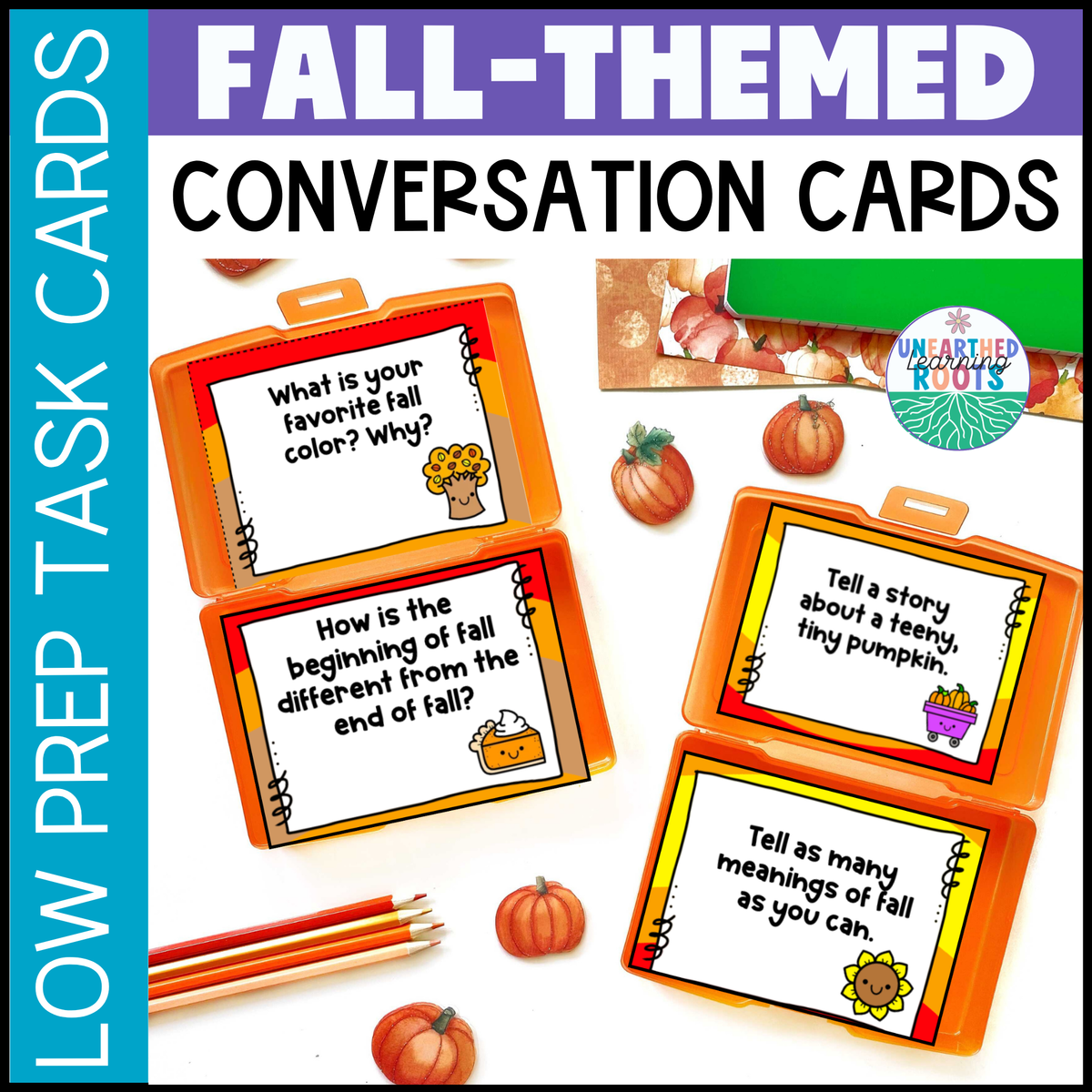 Fall Conversation Cards | Expressive Language Practice Task Cards