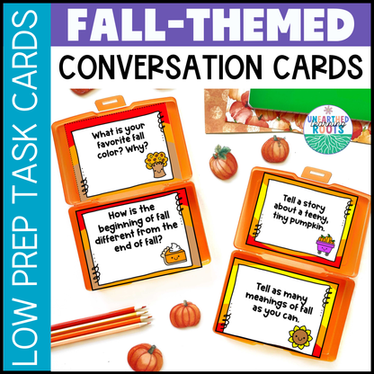 Fall Conversation Cards | Expressive Language Practice Task Cards