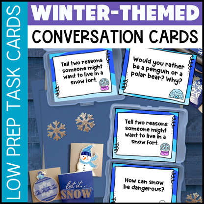Winter Conversation Starters | ELL Speaking Practice Task Cards