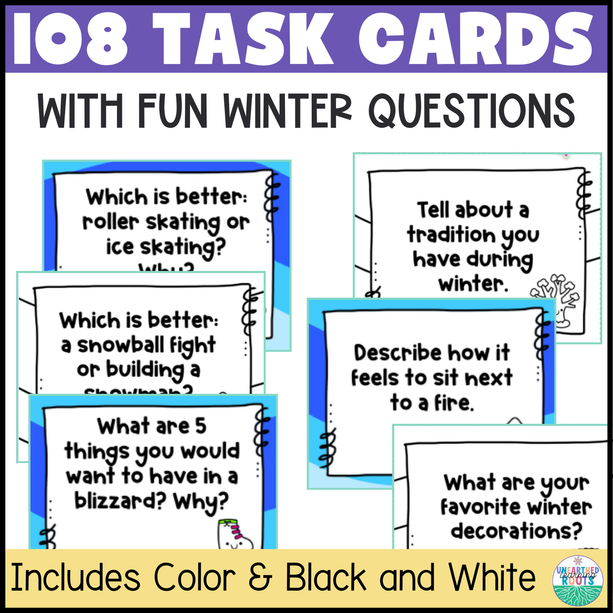 Winter Conversation Starters | ELL Speaking Practice Task Cards