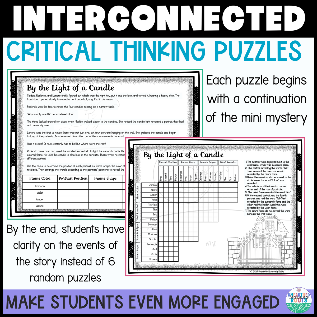 Edgar Allan Poe Themed Logic Grid Puzzles 7th-9th Grade | Gothic Literature Fun