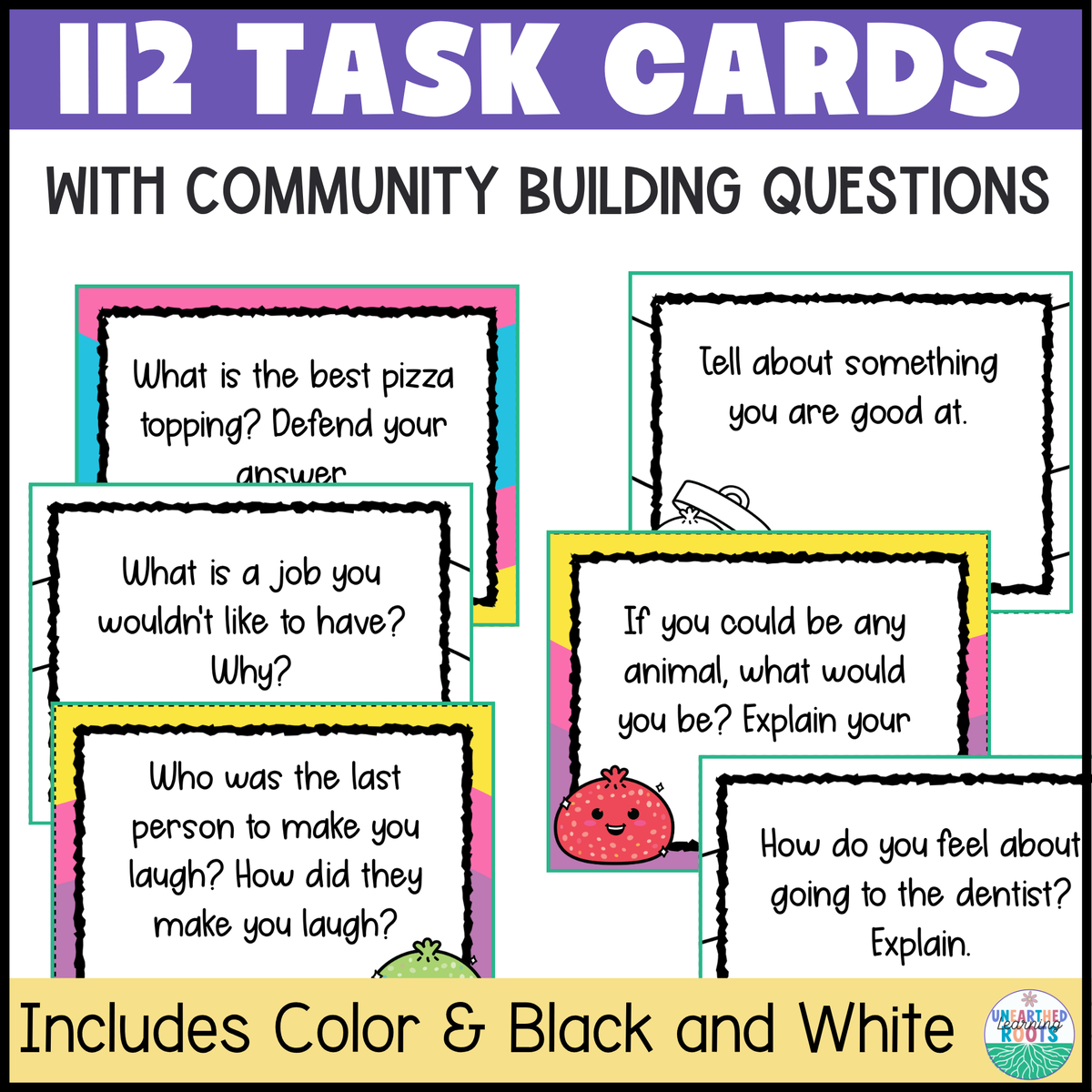 Squishy Dumpling Conversation Task Cards for SEL & Classroom Community Building
