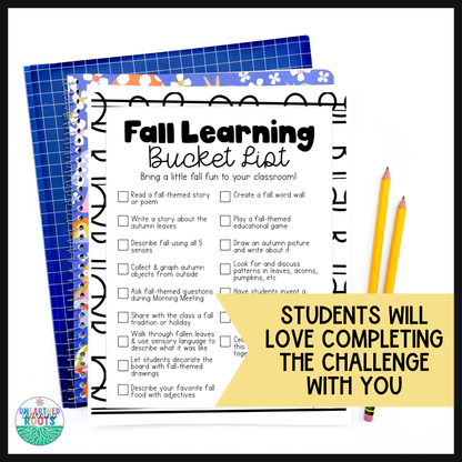 Fall Learning Bucket List for Elementary Educators