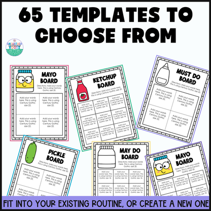 Editable Choice Board Templates | Early Finishers Must Do May Do Activities