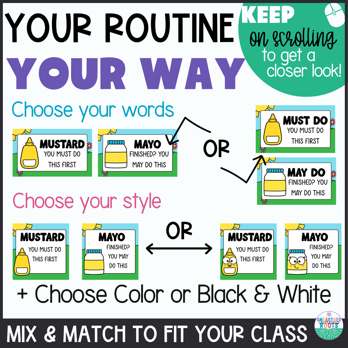 Must Do May Do Labels for Classroom Bins & Drawers + Whiteboard Signs