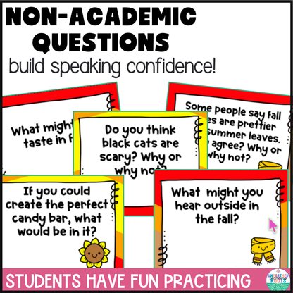 Fall Conversation Cards | Expressive Language Practice Task Cards