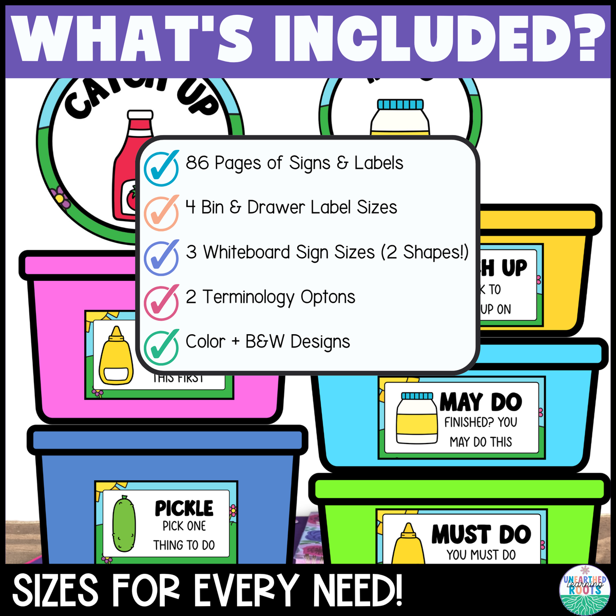 Must Do May Do Labels for Classroom Bins & Drawers + Whiteboard Signs
