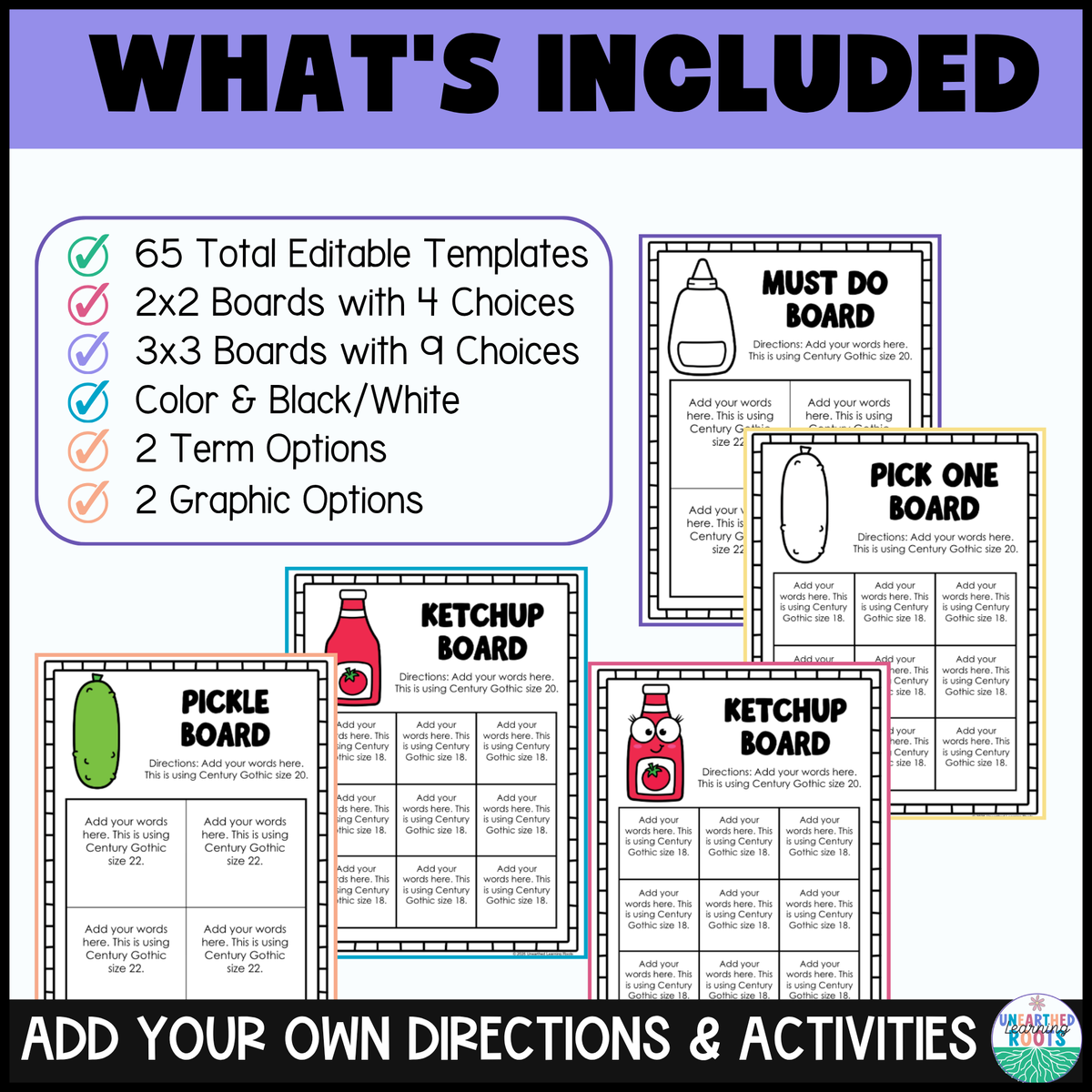 Editable Choice Board Templates | Early Finishers Must Do May Do Activities
