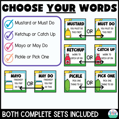 Must Do May Do Labels for Classroom Bins & Drawers + Whiteboard Signs
