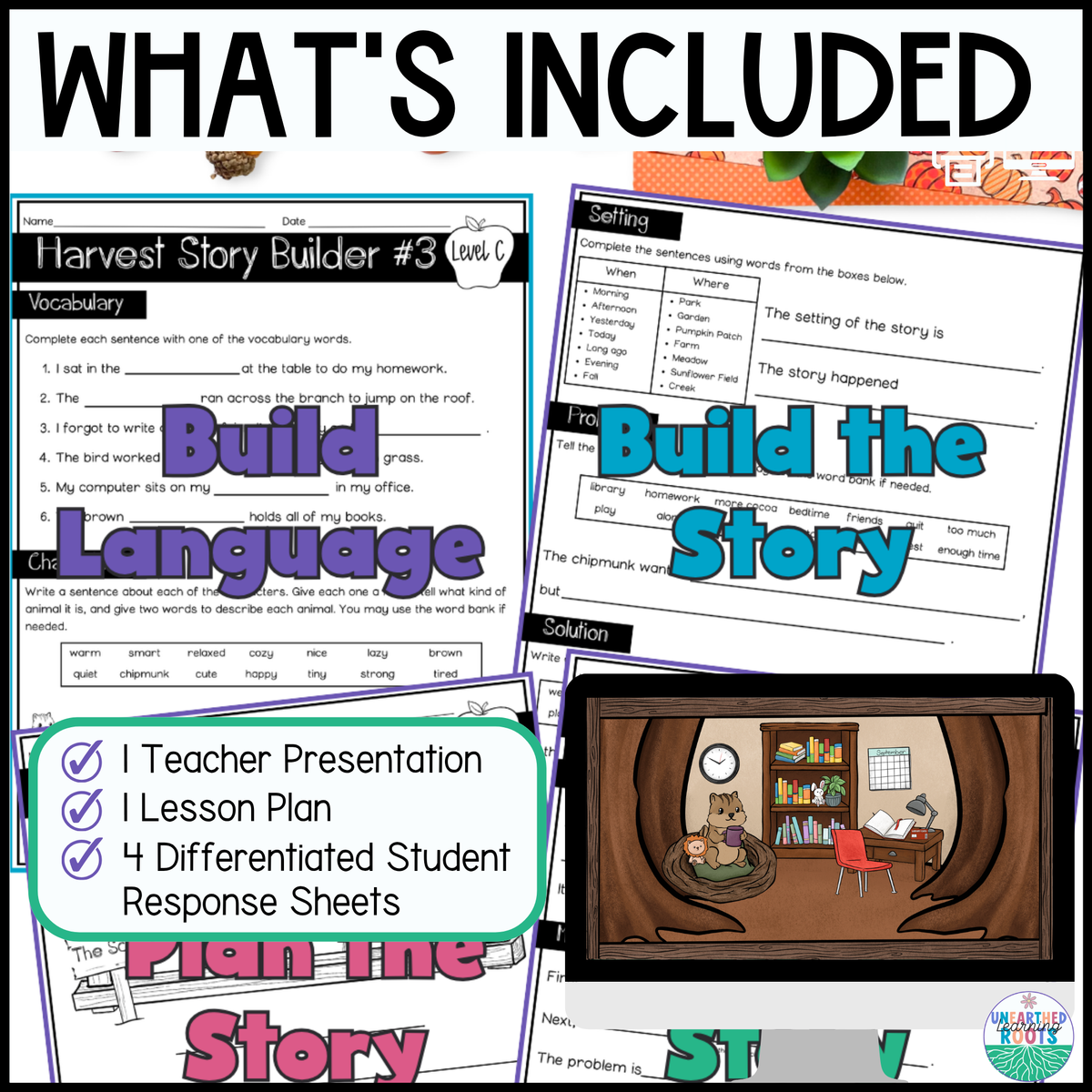 Fall Harvest Visual Writing Prompt for ELLs | Harvest Story Builder #3